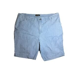 Lee Women’s 20W Blue Mid Rise Shorts Regular Fit Stretch Cotton Casual